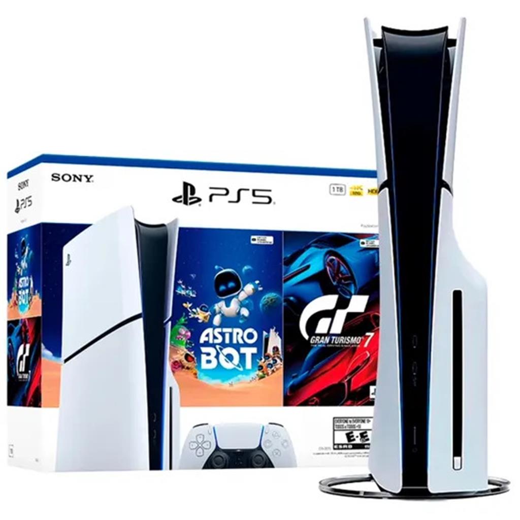 Consola Sony PlayStation 5 Slim 1TB Edición Lectora Física + Astro Bot + Gran Turismo 7 Bundle