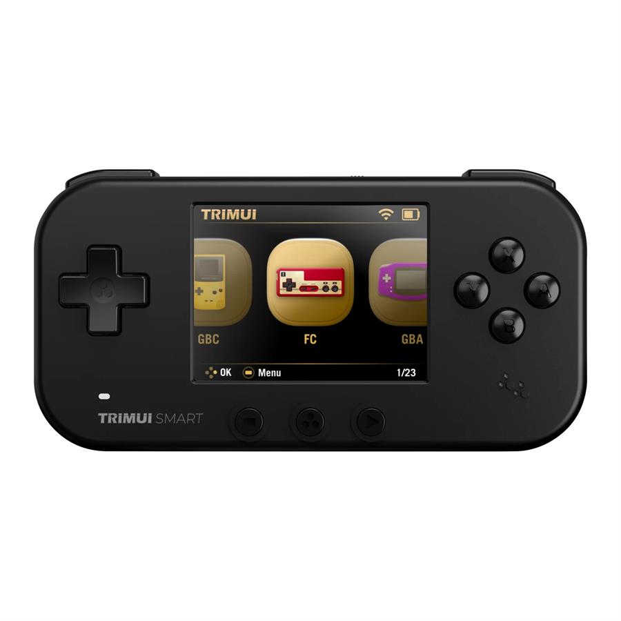 Trimui Smart Pro vista frontal con pantalla IPS